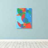 Abstract Blauw Harmonieus Canvasprint Canvas Afdruk (Insitu (Houten vloer))
