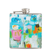 Abstract blauw heupfles (Voorkant)