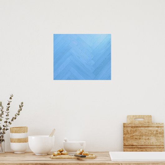 Abstract blauw houten bord | POSTER (Keuken)