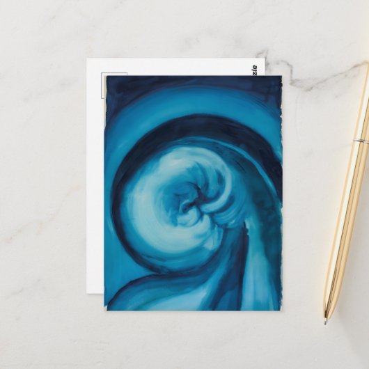 Abstract |Blauw I | Georgia O'Keeffe Briefkaart (Voorkant / Achterkant in situ)