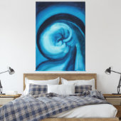 Abstract |Blauw I | Georgia O'Keeffe Canvas Afdruk (Insitu (Slaapkamer))