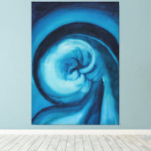 Abstract |Blauw I | Georgia O'Keeffe Canvas Afdruk (Insitu (Houten vloer))