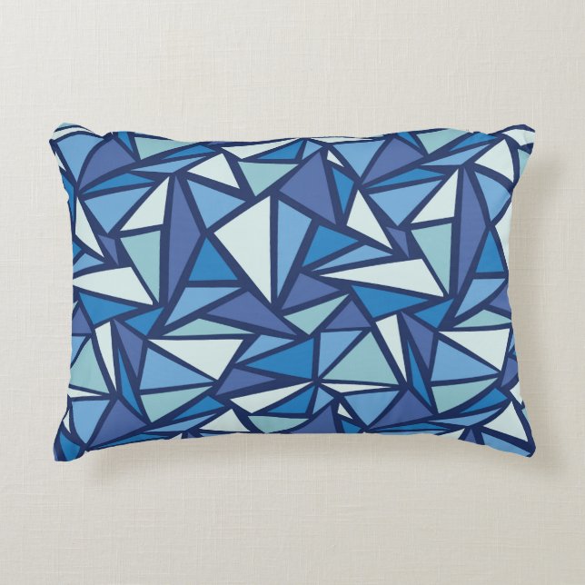 Abstract blauw ICS-patroon Accent Kussen (Voorkant)
