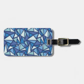 Abstract blauw ICS-patroon Bagagelabel (Voorkant horizontaal)