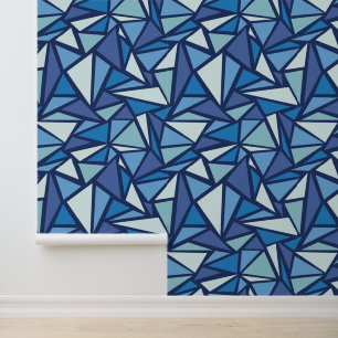 Abstract blauw ICS-patroon Behang
