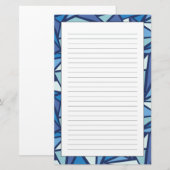 Abstract blauw ICS-patroon Briefpapier (Voorkant / Achterkant)