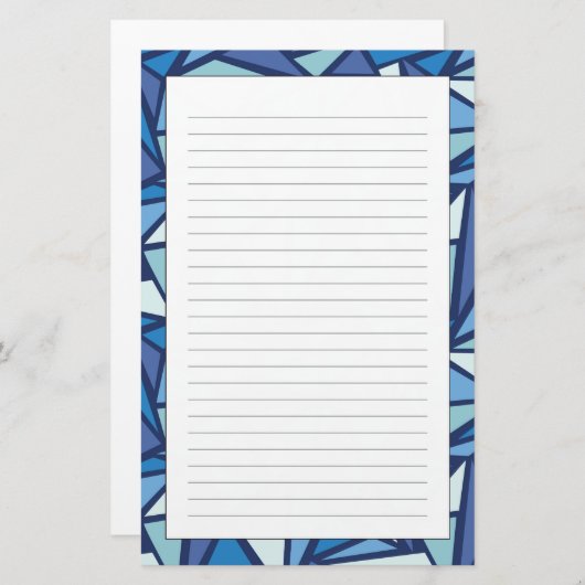 Abstract blauw ICS-patroon Briefpapier (Voorkant / Achterkant)