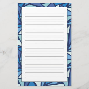 Abstract blauw ICS-patroon Briefpapier