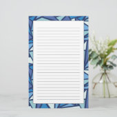 Abstract blauw ICS-patroon Briefpapier (Staand voorkant)
