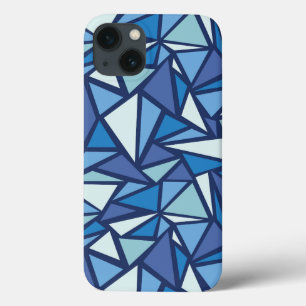 Abstract blauw ICS-patroon iPhone 13 Hoesje