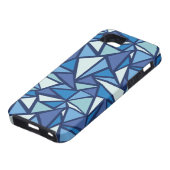 Abstract blauw ICS-patroon Case-Mate iPhone Case (Onderkant)