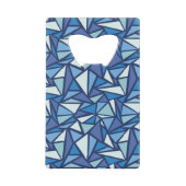 Abstract blauw ICS-patroon Creditkaart Flessenopener (Voorkant)