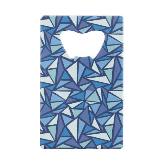 Abstract blauw ICS-patroon Creditkaart Flessenopener (Achterkant)