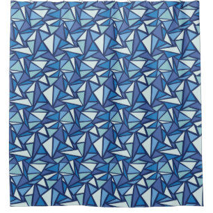 Abstract blauw ICS-patroon Douchegordijn