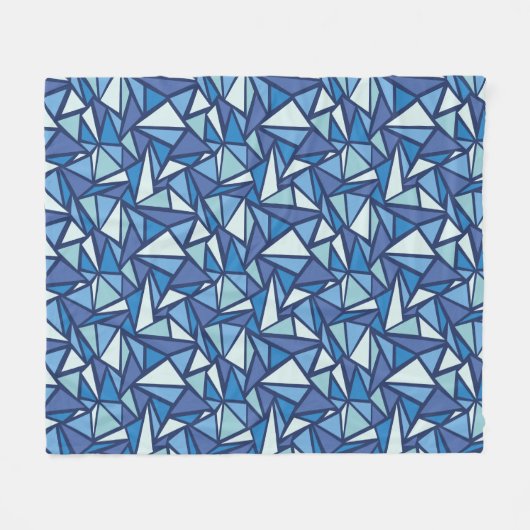 Abstract blauw ICS-patroon Fleece Deken (Voorkant (Horizontaal))