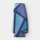 Abstract blauw ICS-patroon Flesjeskoeler (Voorkant)