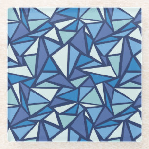 Abstract blauw ICS-patroon Glazen Onderzetter