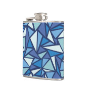 Abstract blauw ICS-patroon Heupfles (Links)