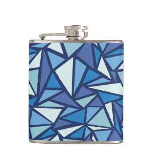 Abstract blauw ICS-patroon Heupfles