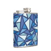 Abstract blauw ICS-patroon Heupfles (Rechts)