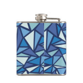 Abstract blauw ICS-patroon Heupfles (Achterkant)