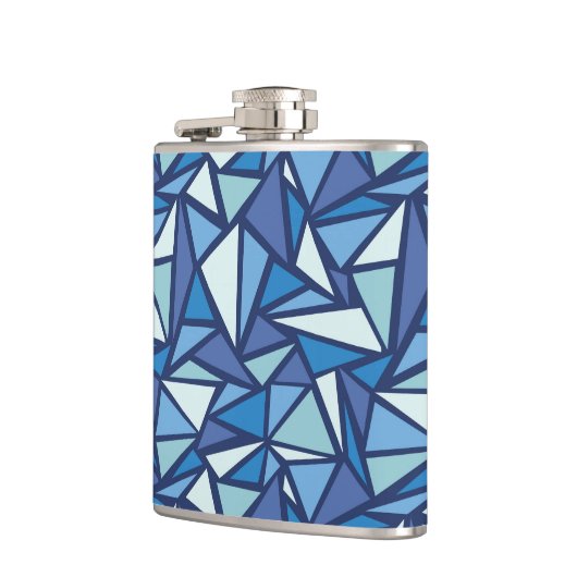 Abstract blauw ICS-patroon Heupfles (Links)