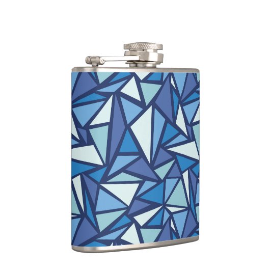 Abstract blauw ICS-patroon Heupfles (Rechts)