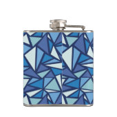 Abstract blauw ICS-patroon Heupfles (Achterkant)