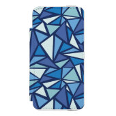 Abstract blauw ICS-patroon Incipio iPhone Portemonnee Hoesje (Voorkant Agenda)