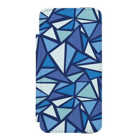 Abstract blauw ICS-patroon Incipio iPhone Portemonnee Hoesje (Voorkant Agenda)
