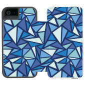 Abstract blauw ICS-patroon Incipio iPhone Portemonnee Hoesje (Agenda Open)