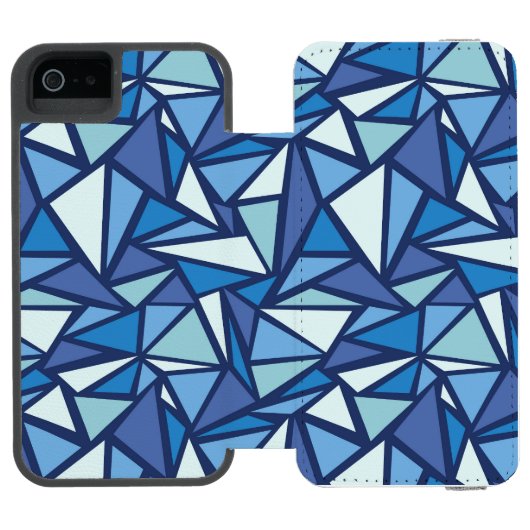 Abstract blauw ICS-patroon Incipio iPhone Portemonnee Hoesje (Agenda Open)