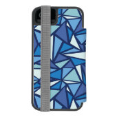Abstract blauw ICS-patroon Incipio iPhone Portemonnee Hoesje (Agenda Achterkant)