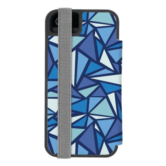 Abstract blauw ICS-patroon Incipio iPhone Portemonnee Hoesje (Agenda Achterkant)