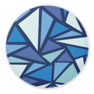 Abstract blauw ICS-patroon Keramische Knop