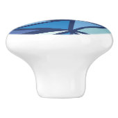 Abstract blauw ICS-patroon Keramische Knop (Zijkant)