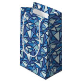 Abstract blauw ICS-patroon Klein Cadeauzakje (Voorkant Gekanteld)