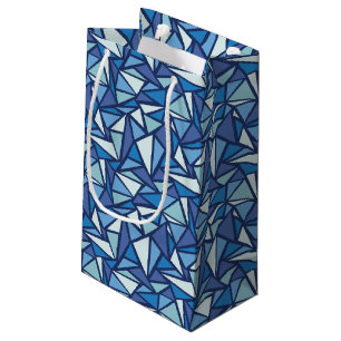 Abstract blauw ICS-patroon Klein Cadeauzakje