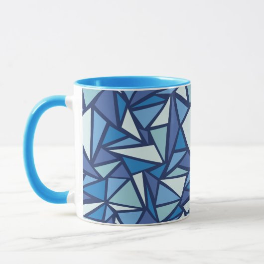 Abstract blauw ICS-patroon Mok (Links)