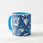 Abstract blauw ICS-patroon Mok (Voorkant links)