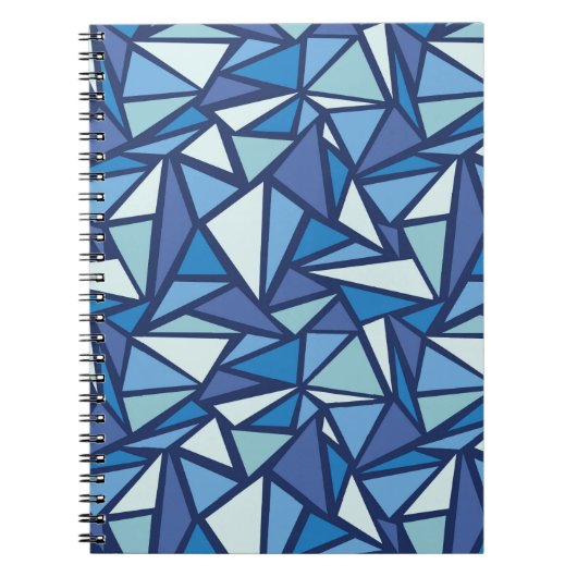 Abstract blauw ICS-patroon Notitieboek (Voorkant)