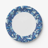 Abstract blauw ICS-patroon Papieren Bordje (Voorkant)