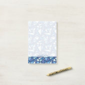 Abstract blauw ICS-patroon Post-it® Notes (Op bureau)