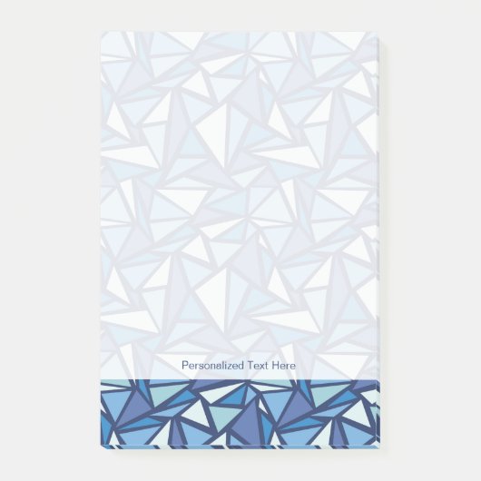 Abstract blauw ICS-patroon Post-it® Notes (Voorkant)