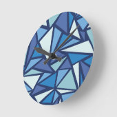 Abstract blauw ICS-patroon Ronde Klok (Hoek)