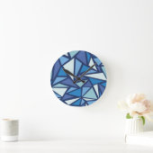 Abstract blauw ICS-patroon Ronde Klok (Huis)