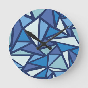 Abstract blauw ICS-patroon Ronde Klok