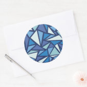 Abstract blauw ICS-patroon Ronde Sticker (Envelop)