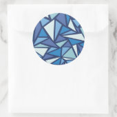 Abstract blauw ICS-patroon Ronde Sticker (Tas)