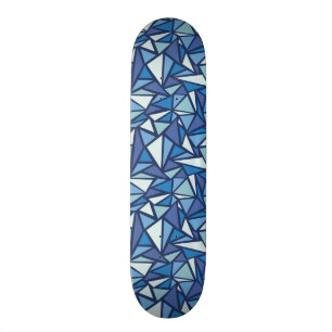 Abstract blauw ICS-patroon Skateboard